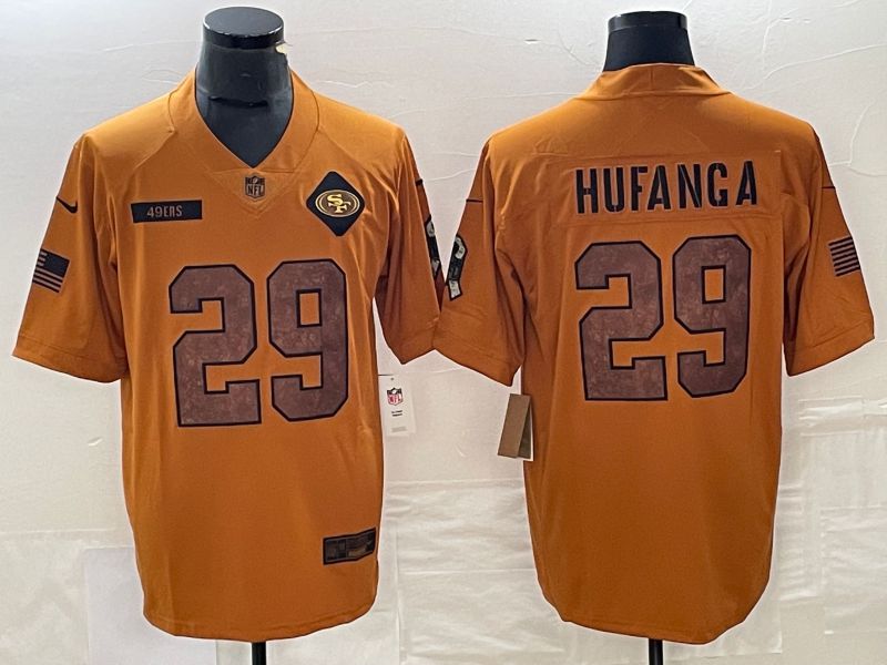 Men San Francisco 49ers #29 Hufanga brown Nike 2023 Salute To Service Limited NFL Jersey